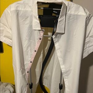 Kenneth Cole Reaction White and Tan Shirt